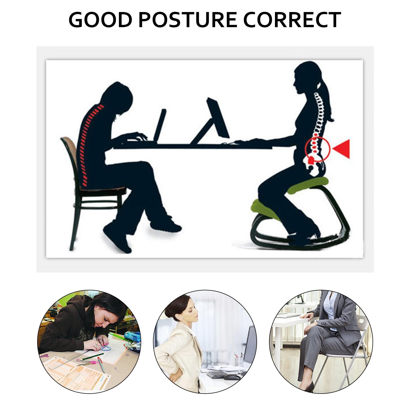Wellness Accessories: Vevor Ergonomic Kneeling Chair Wooden Neck Pain Relief Relieve Fatigue Wood Stool