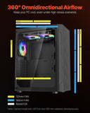 Desktops & Accessories: VEVOR Mid-Tower ATX PC Gaming Case Computer Case Box with 3 x 120 mm ARGB Fans