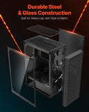 Desktops & Accessories: VEVOR Mid-Tower ATX PC Gaming Case Computer Case Box with 3 x 120 mm ARGB Fans