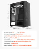 Desktops & Accessories: VEVOR Mid-Tower ATX PC Gaming Case Computer Case Box with 3 x 120 mm ARGB Fans