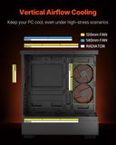 Desktops & Accessories: VEVOR Mid-Tower ATX PC Gaming Case Computer Case with 6 x 120 mm PWM ARGB Fans