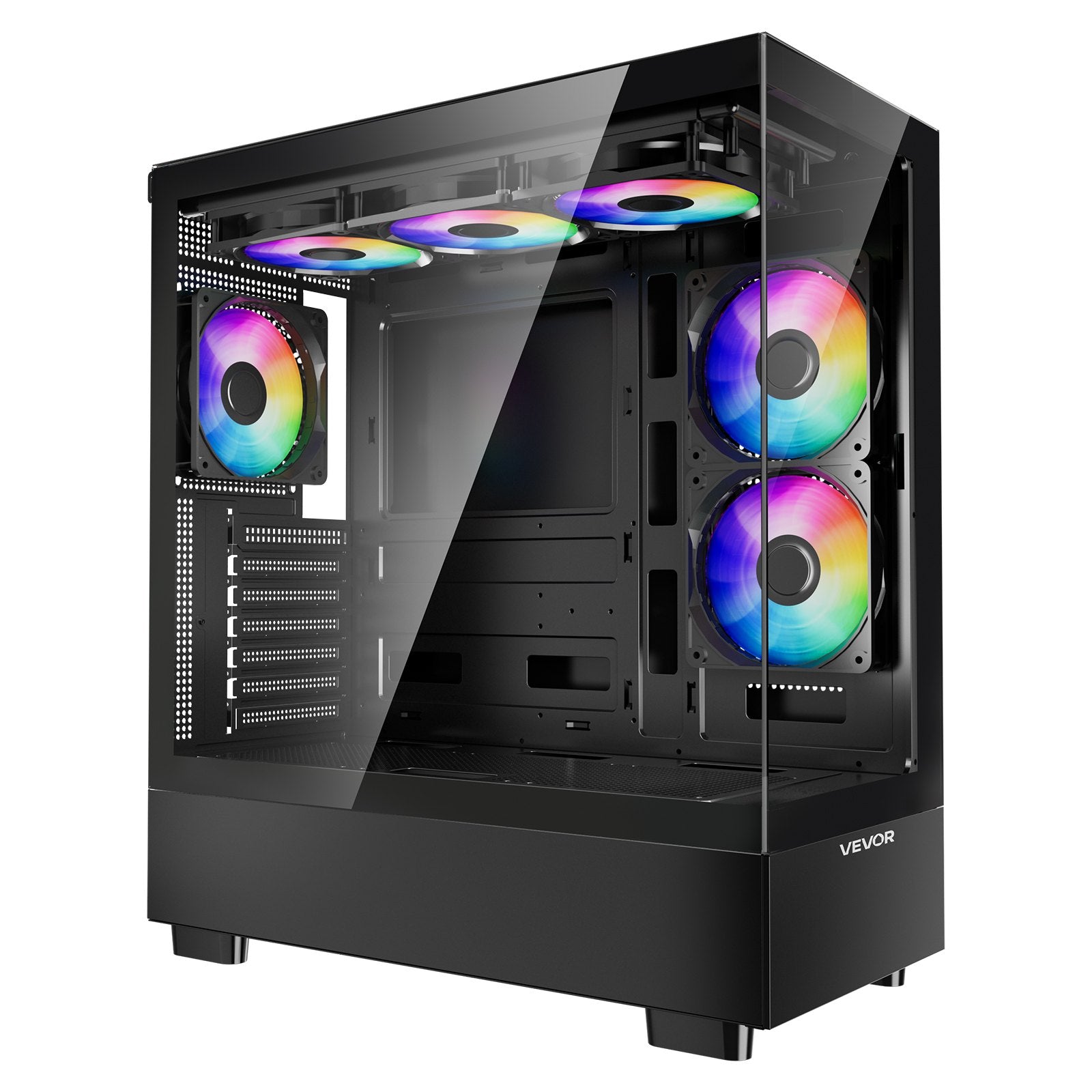 Desktops & Accessories: VEVOR Mid-Tower ATX PC Gaming Case Computer Case with 6 x 120 mm PWM ARGB Fans