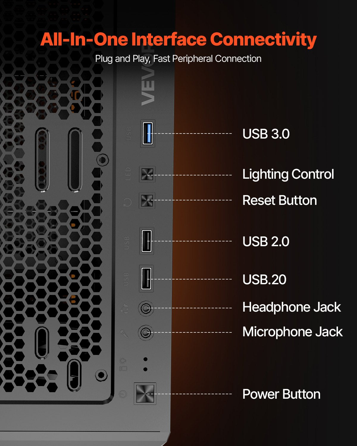 Desktops & Accessories: VEVOR Mid-Tower ATX PC Gaming Case Computer Case Box with 4 x 120 mm ARGB Fans