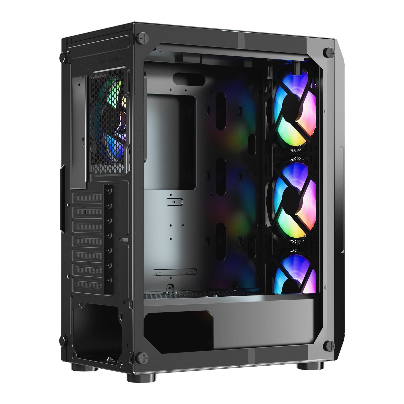 Desktops & Accessories: VEVOR Mid-Tower ATX PC Gaming Case Computer Case Box with 4 x 120 mm ARGB Fans