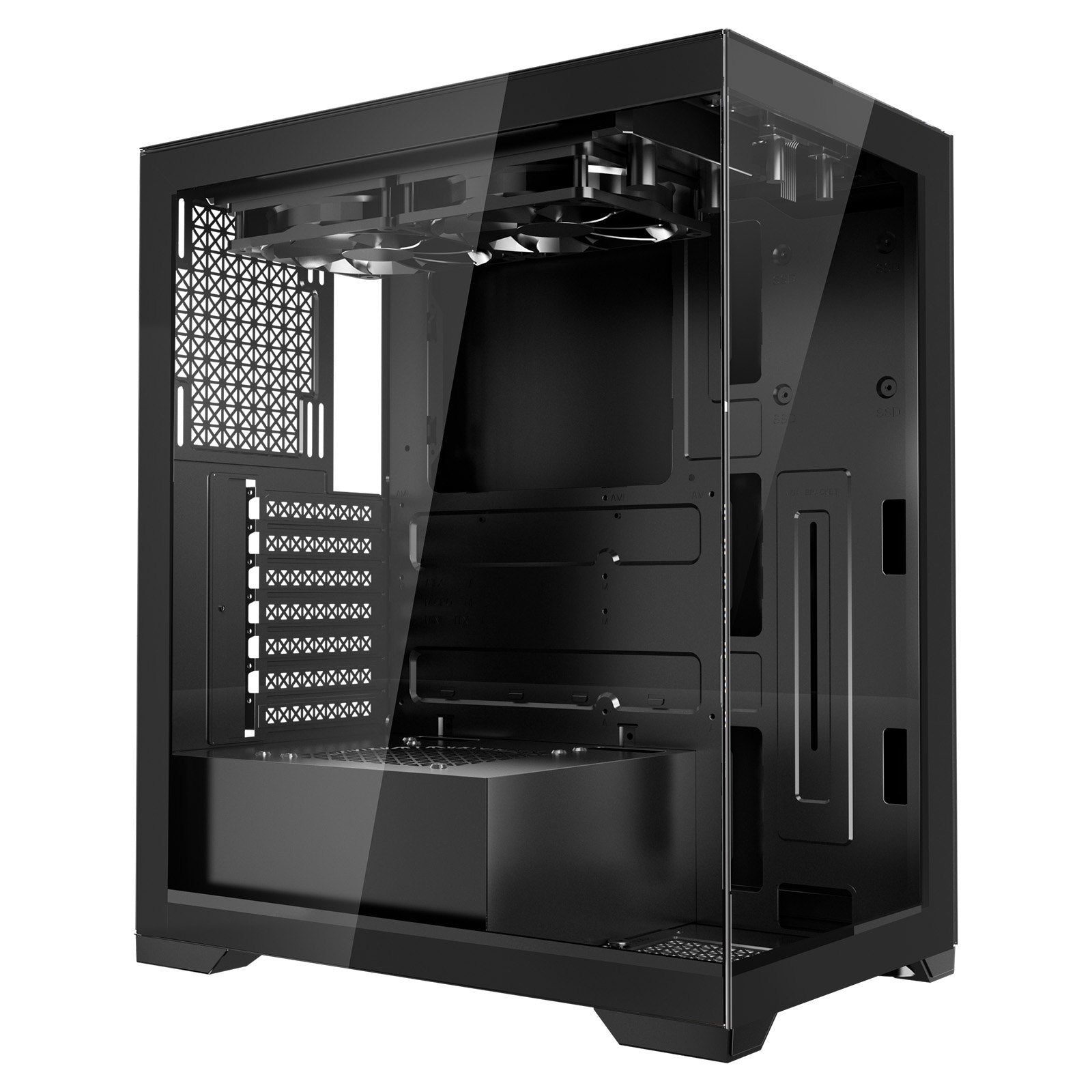 Desktops & Accessories: VEVOR PC Gaming Case Mid-Tower Computer Case with 2 Fans for ATX Motherboard