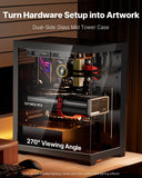 Desktops & Accessories: VEVOR PC Gaming Case Mid-Tower Computer Case with 2 Fans for ATX Motherboard
