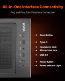 Desktops & Accessories: VEVOR PC Gaming Case Mid-Tower Computer Case with 2 Fans for ATX Motherboard