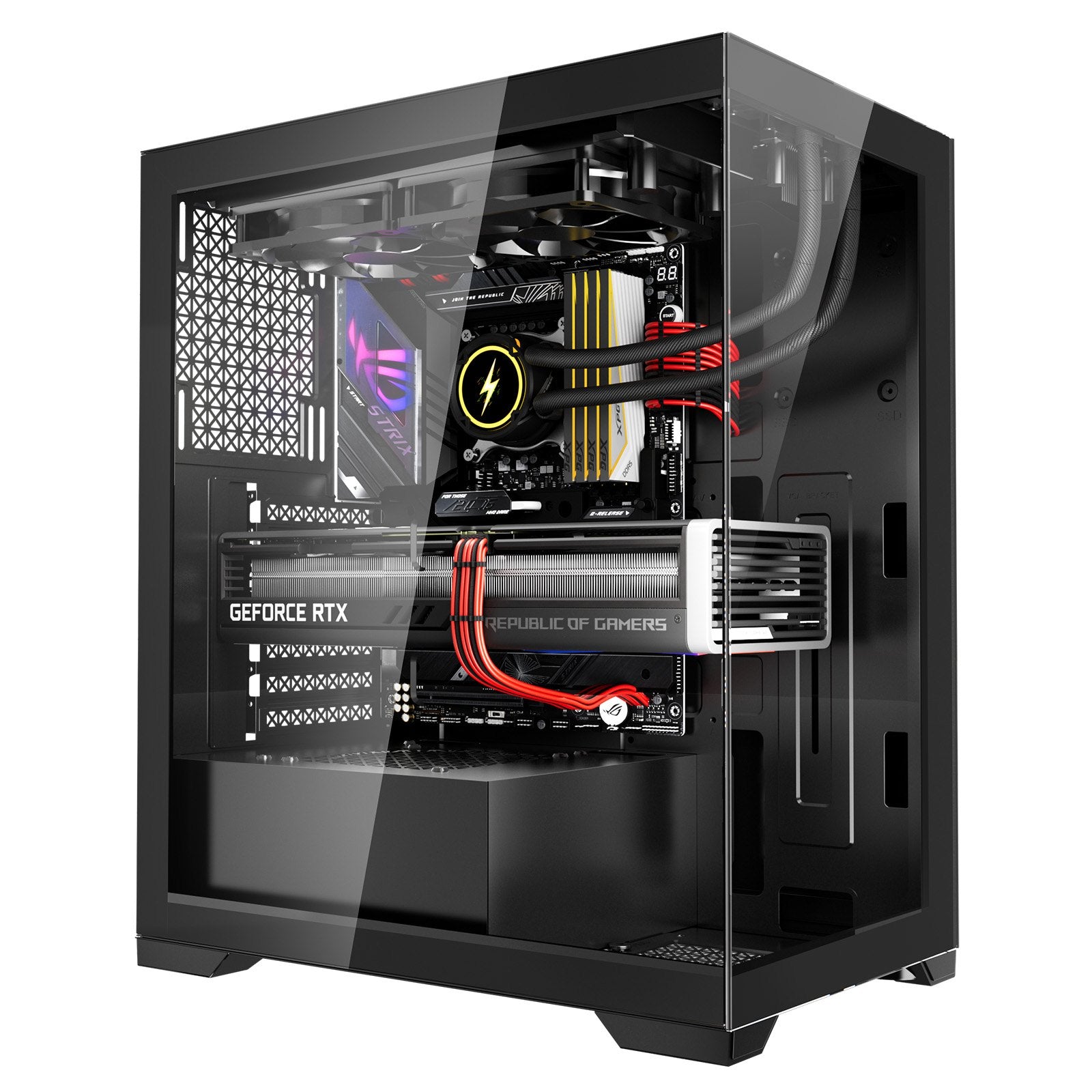 Desktops & Accessories: VEVOR PC Gaming Case Mid-Tower Computer Case with 2 Fans for ATX Motherboard