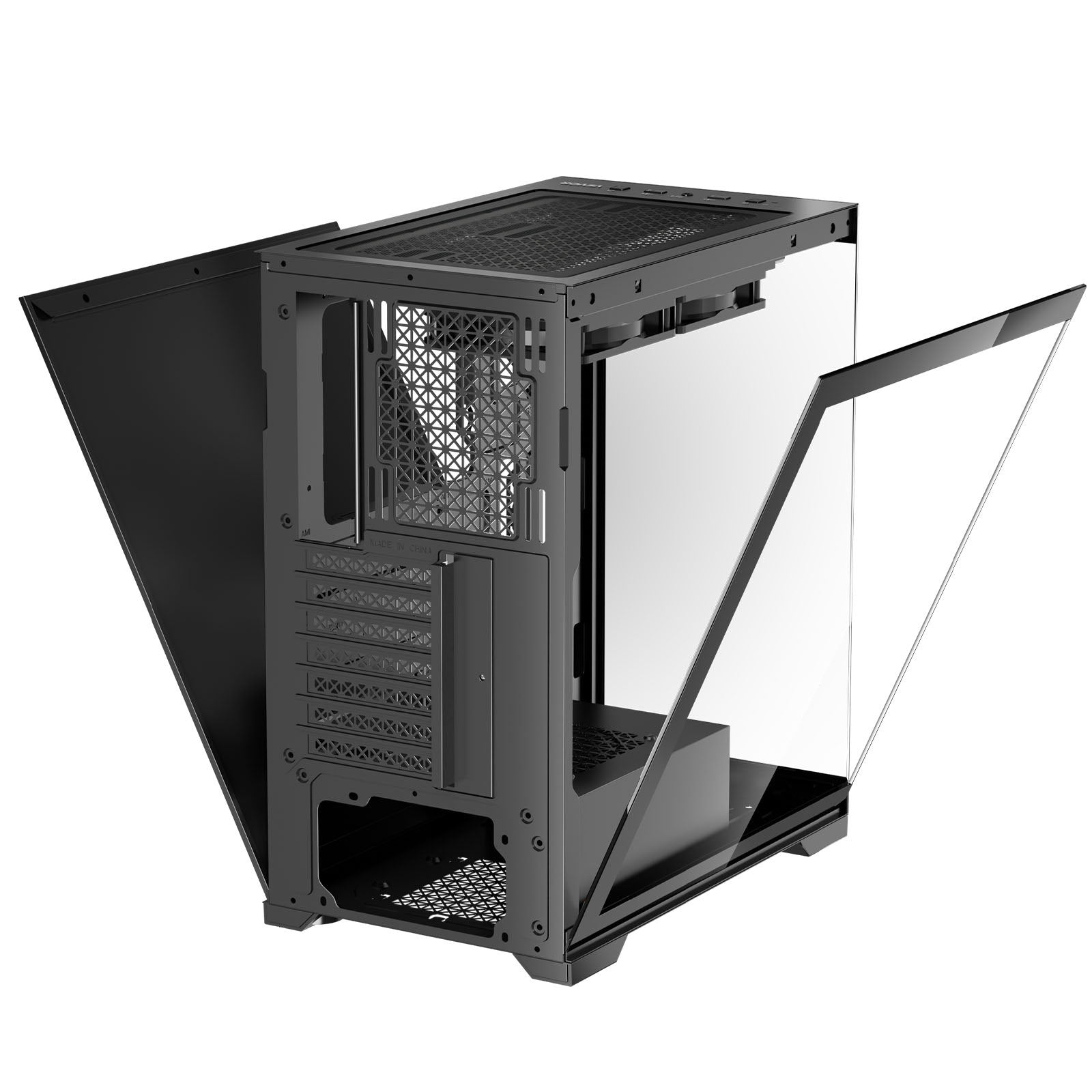 Desktops & Accessories: VEVOR PC Gaming Case Mid-Tower Computer Case with 2 Fans for ATX Motherboard