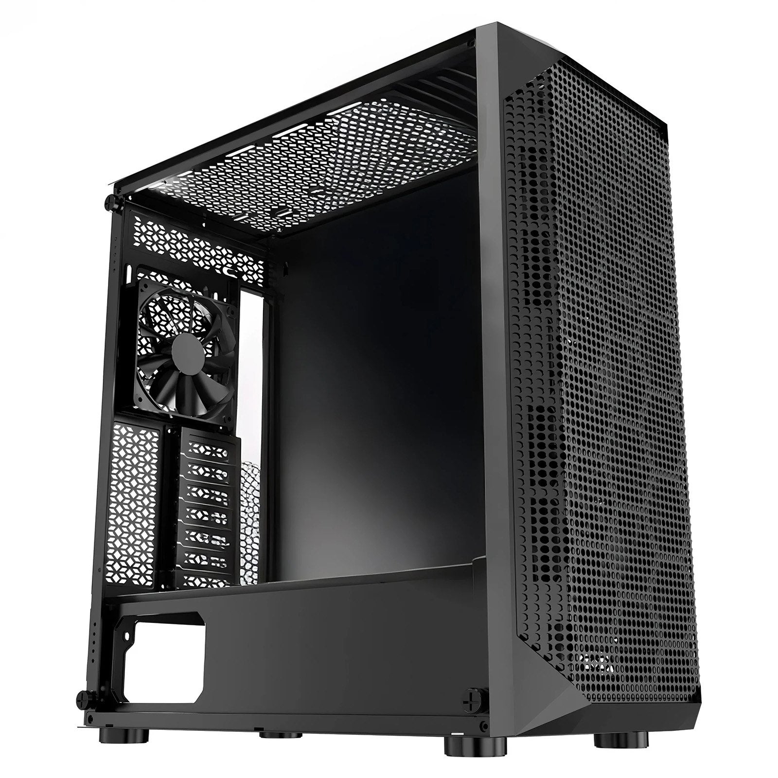 Desktops & Accessories: VEVOR PC Gaming Case, Mid-Tower, Computer Case with High-Airflow Tempered Glass Panel, Dust Filter, 4 x 120 mm Fans, Cable Management, for GPU up to 270 mm in Length, Compatible with ATX/M-ATX/ITX