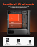 Desktops & Accessories: VEVOR PC Gaming Case, Mid-Tower, Computer Case with High-Airflow Tempered Glass Panel, Dust Filter, 4 x 120 mm Fans, Cable Management, for GPU up to 270 mm in Length, Compatible with ATX/M-ATX/ITX