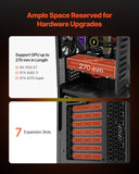Desktops & Accessories: VEVOR PC Gaming Case, Mid-Tower, Computer Case with High-Airflow Tempered Glass Panel, Dust Filter, 4 x 120 mm Fans, Cable Management, for GPU up to 270 mm in Length, Compatible with ATX/M-ATX/ITX