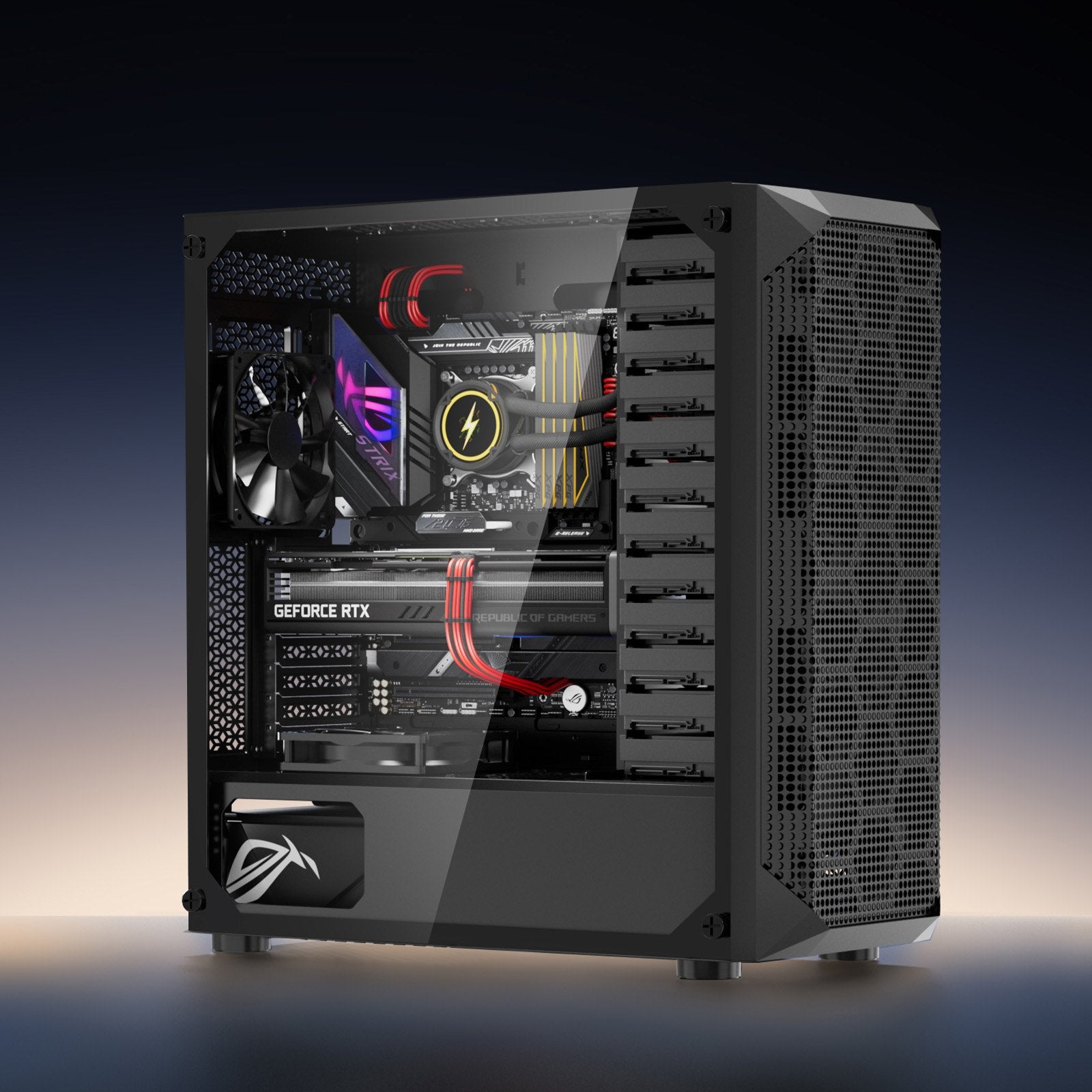 Desktops & Accessories: VEVOR PC Gaming Case, Mid-Tower, Computer Case with High-Airflow Tempered Glass Panel, Dust Filter, 4 x 120 mm Fans, Cable Management, for GPU up to 270 mm in Length, Compatible with ATX/M-ATX/ITX