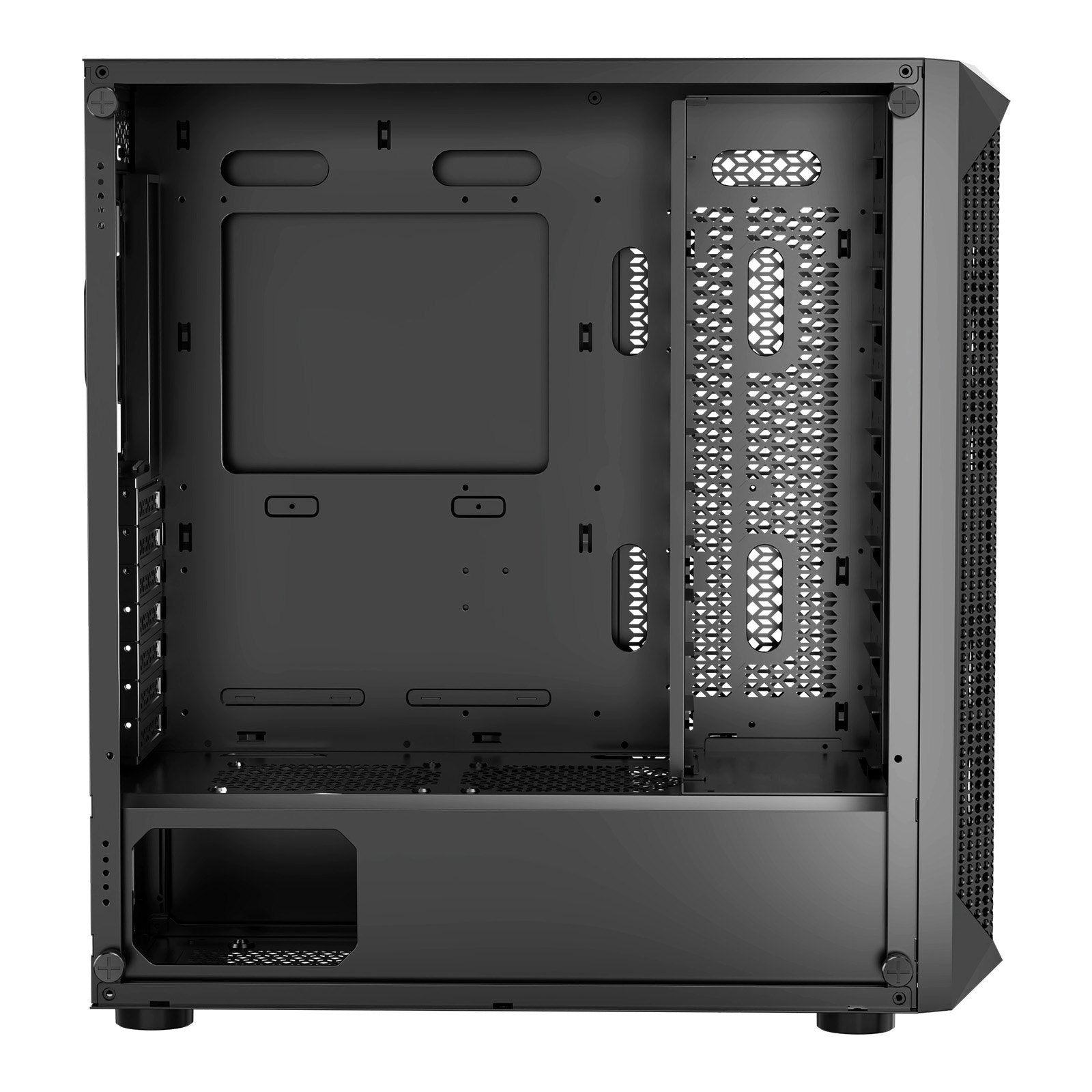 Desktops & Accessories: VEVOR PC Gaming Case, Mid-Tower, Computer Case with High-Airflow Tempered Glass Panel, Dust Filter, 4 x 120 mm Fans, Cable Management, for GPU up to 270 mm in Length, Compatible with ATX/M-ATX/ITX