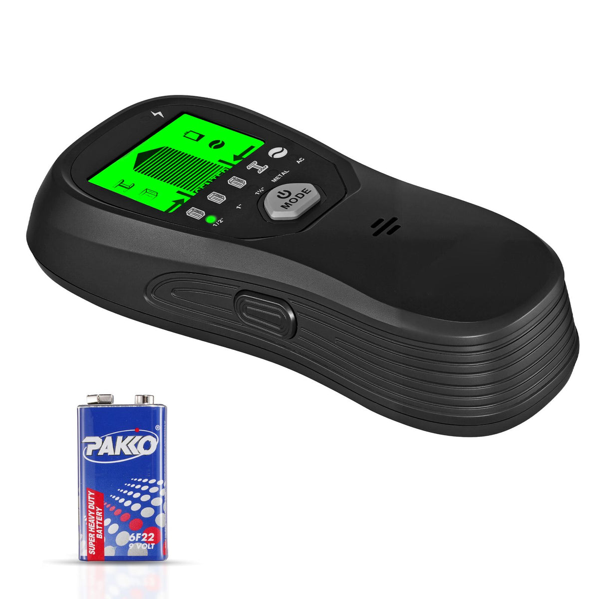 Stud Finder Wall Scanner, 5 in 1, Electronic Wall Stud Detector with Smart Sensor, High-Definition LCD Display and Audio Alarm, for the Center and Edge of Metal, AC Wire, Joists, Pipes, Black