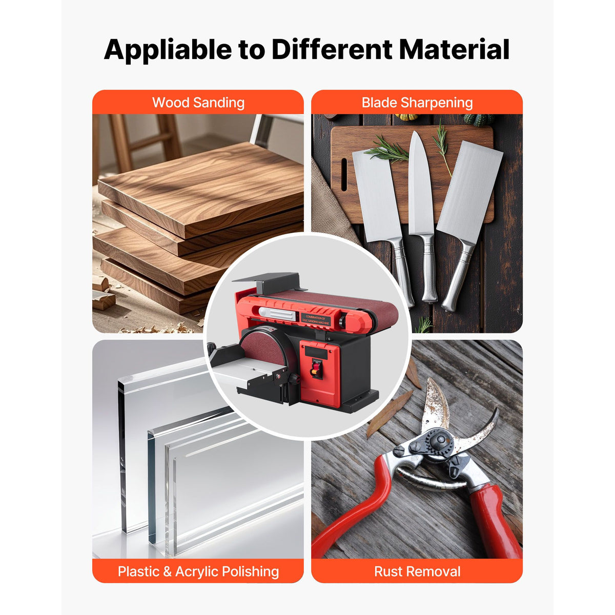 152.4mm Disc Sander & 101.6mm x 914.4mm Belt Sander, 400W Professional Belt Disc Sanders Combo with 0 - 45° Adjustable Worktable, Dust Collection Port for Woodworking & DIY Crafting