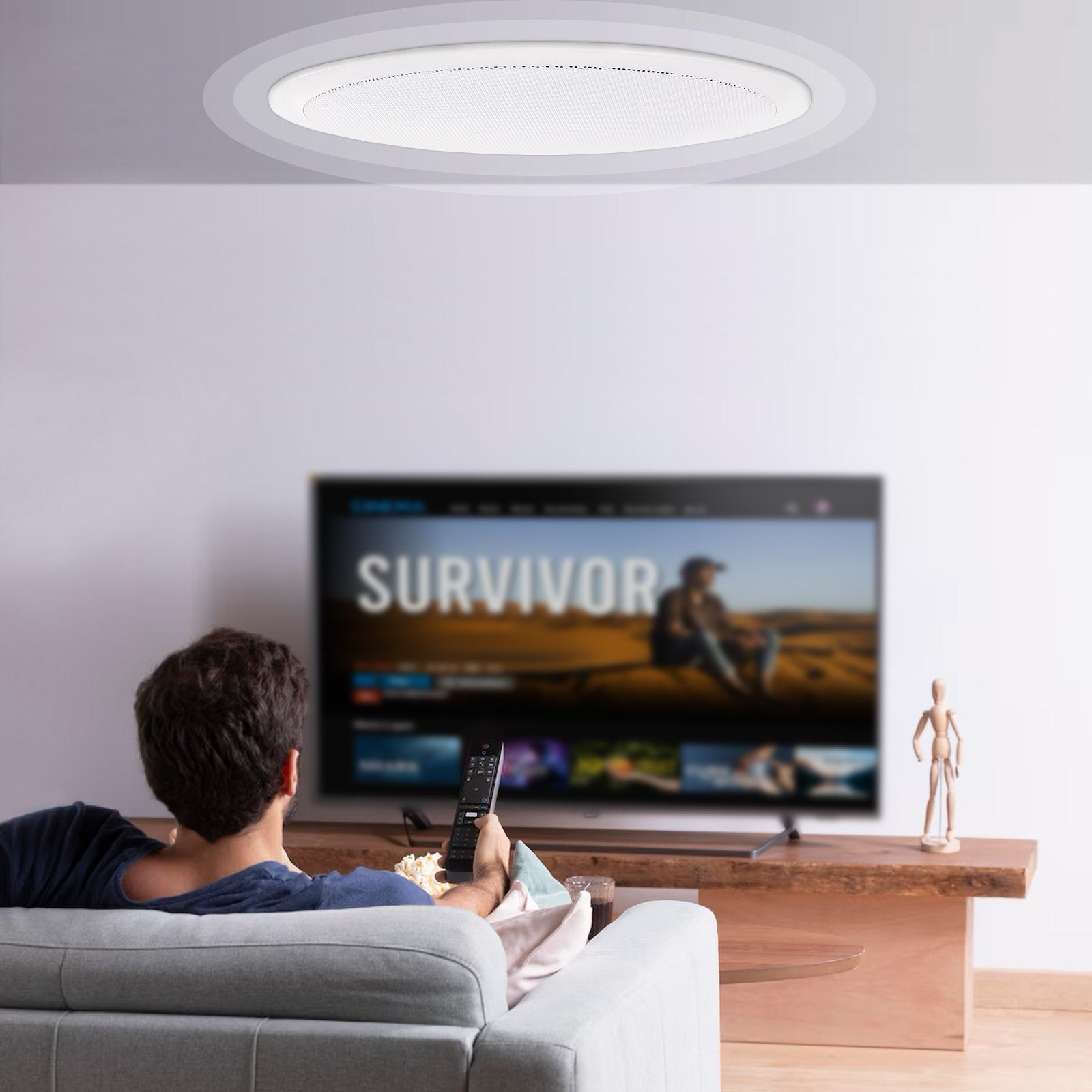 Mouse & Accessories: VEVOR 165.1 mm in Ceiling Speakers, 150-Watts, Flush Mount Ceiling & in-Wall Speakers System with 8ΩImpedance 89dB Sensitivity, for Home Kitchen Living Room Bedroom or Covered Outdoor Porches, Single