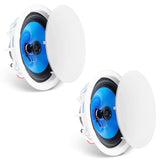 Audio Speakers: VEVOR 2 PCs 203.2 mm in Ceiling Speakers, 50-Watts, Flush Mount Ceiling & in-Wall Speakers System with Impedance 89dB Sensitivity, for Home Kitchen Living Room Bedroom or Covered Outdoor Porches
