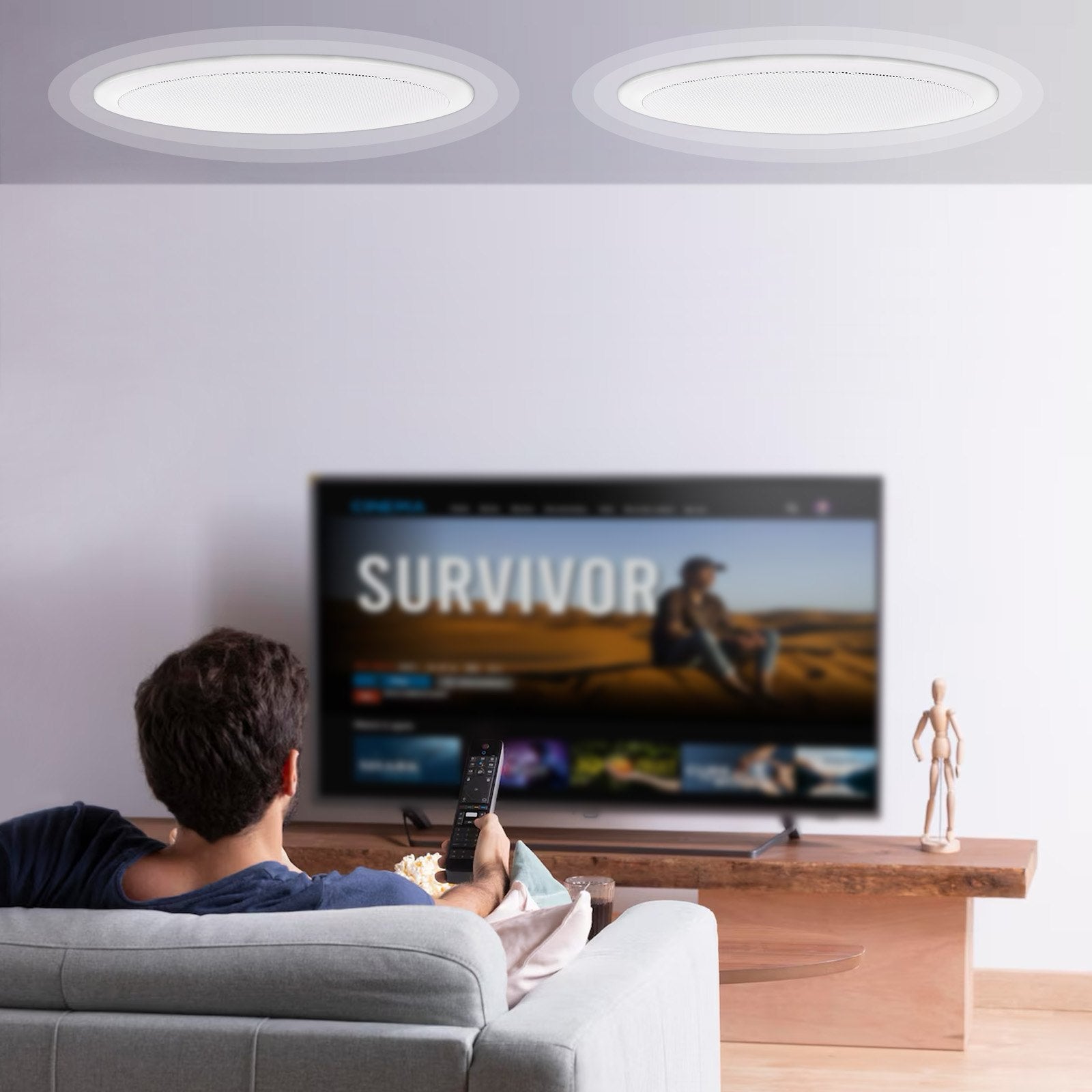 Audio Speakers: VEVOR 2 PCs 203.2 mm in Ceiling Speakers, 50-Watts, Flush Mount Ceiling & in-Wall Speakers System with Impedance 89dB Sensitivity, for Home Kitchen Living Room Bedroom or Covered Outdoor Porches