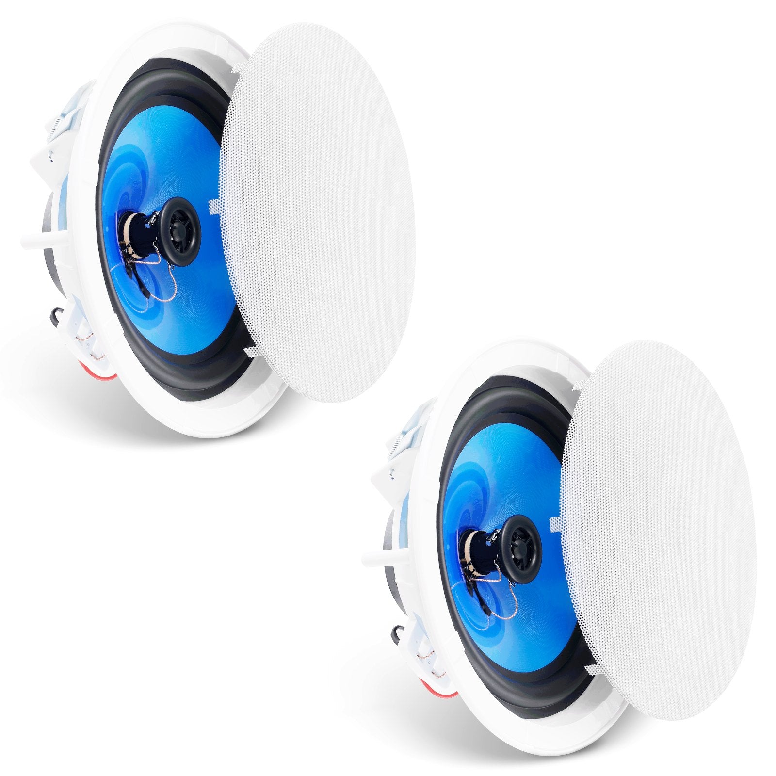 Audio Speakers: VEVOR 2 PCs 203.2 mm in Ceiling Speakers, 50-Watts, Flush Mount Ceiling & in-Wall Speakers System with Impedance 89dB Sensitivity, for Home Kitchen Living Room Bedroom or Covered Outdoor Porches