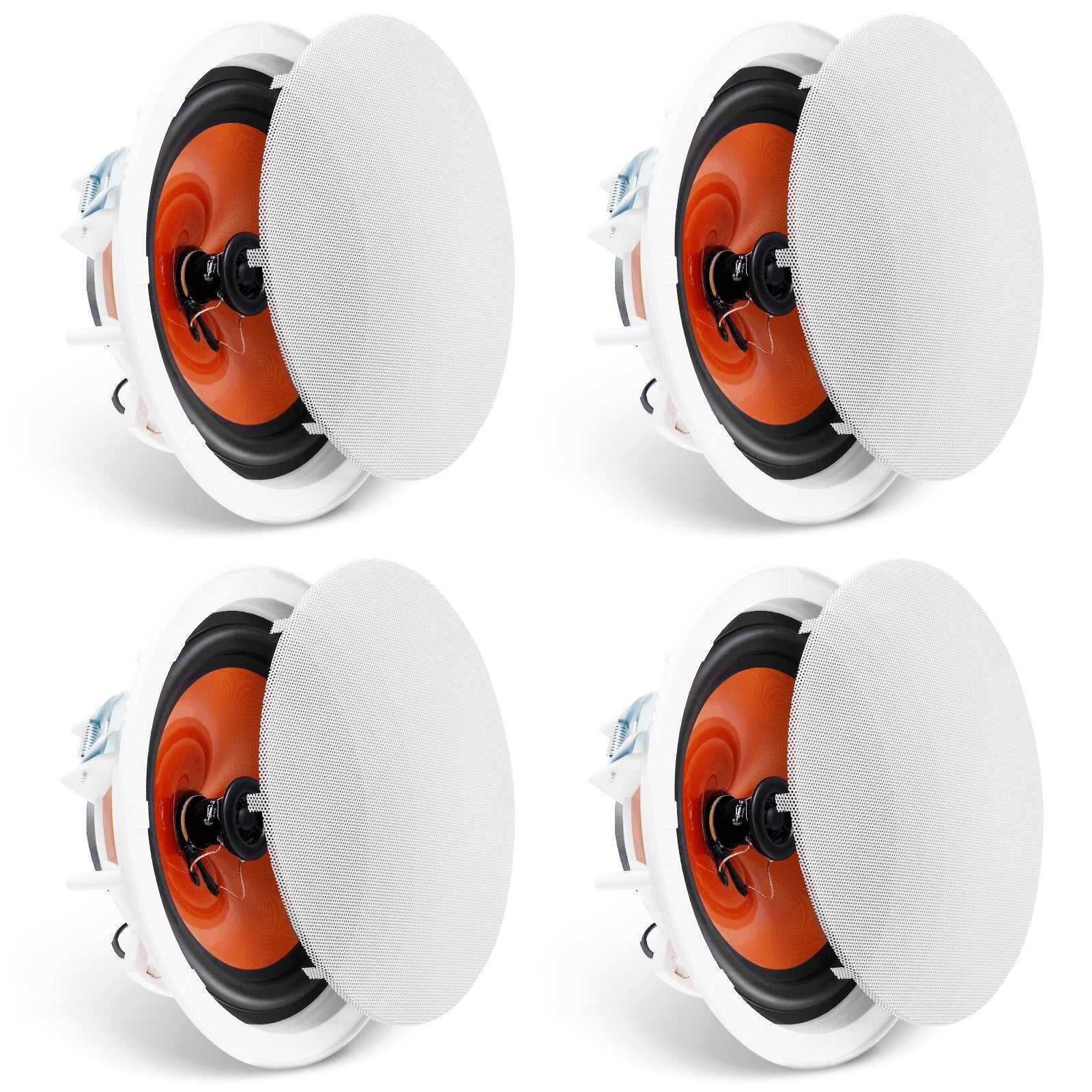 Audio Speakers: VEVOR 4 PCs 203.2 mm in Ceiling Speakers, 100-Watts, Flush Mount Ceiling & in-Wall Speakers System with 8ΩImpedance 89dB Sensitivity, for Home Kitchen Living Room Bedroom or Covered Outdoor Porches