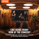 Audio Speakers: VEVOR 4 PCs 203.2 mm in Ceiling Speakers, 100-Watts, Flush Mount Ceiling & in-Wall Speakers System with 8ΩImpedance 89dB Sensitivity, for Home Kitchen Living Room Bedroom or Covered Outdoor Porches