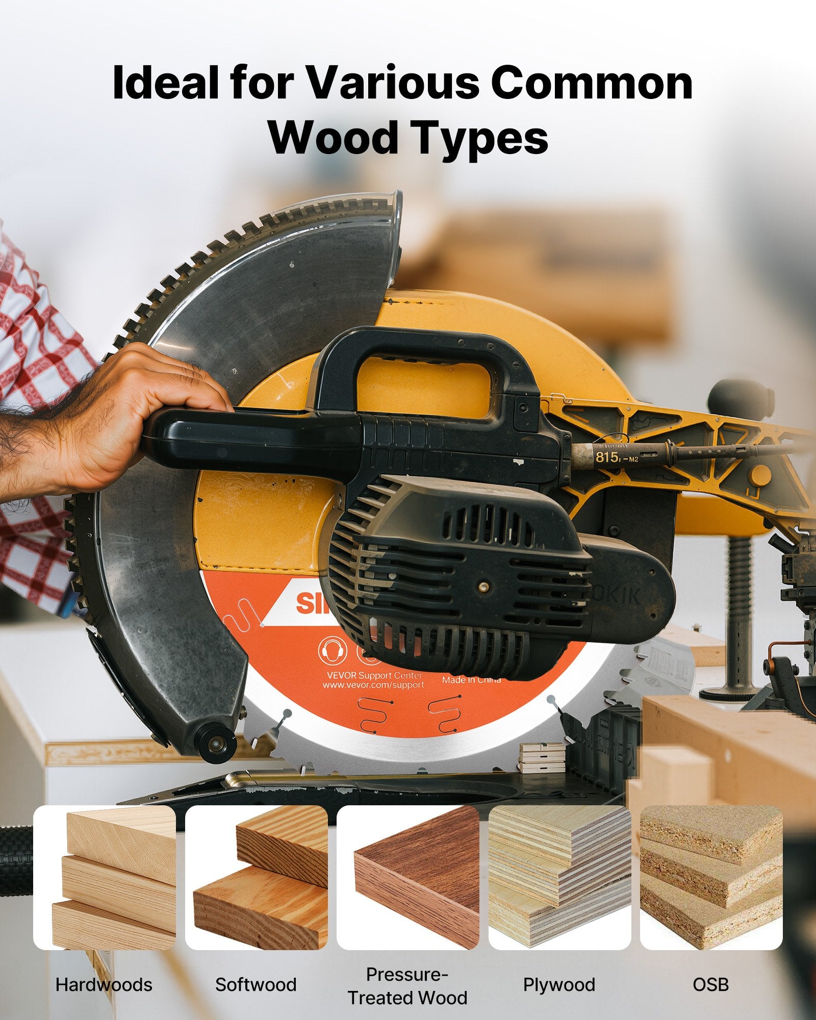 Bicycle Stands & Storage: VEVOR Circular Saw Blade, 254 mm Diameter, 50 Sharp Alloy Teeth, 15.875 mm Arbor, Fine Finish, Wood Cutting Blade for Circular Saw, with Noise-Reducing Heat Vents, for Cutting Plywood, OSB, Hardwood