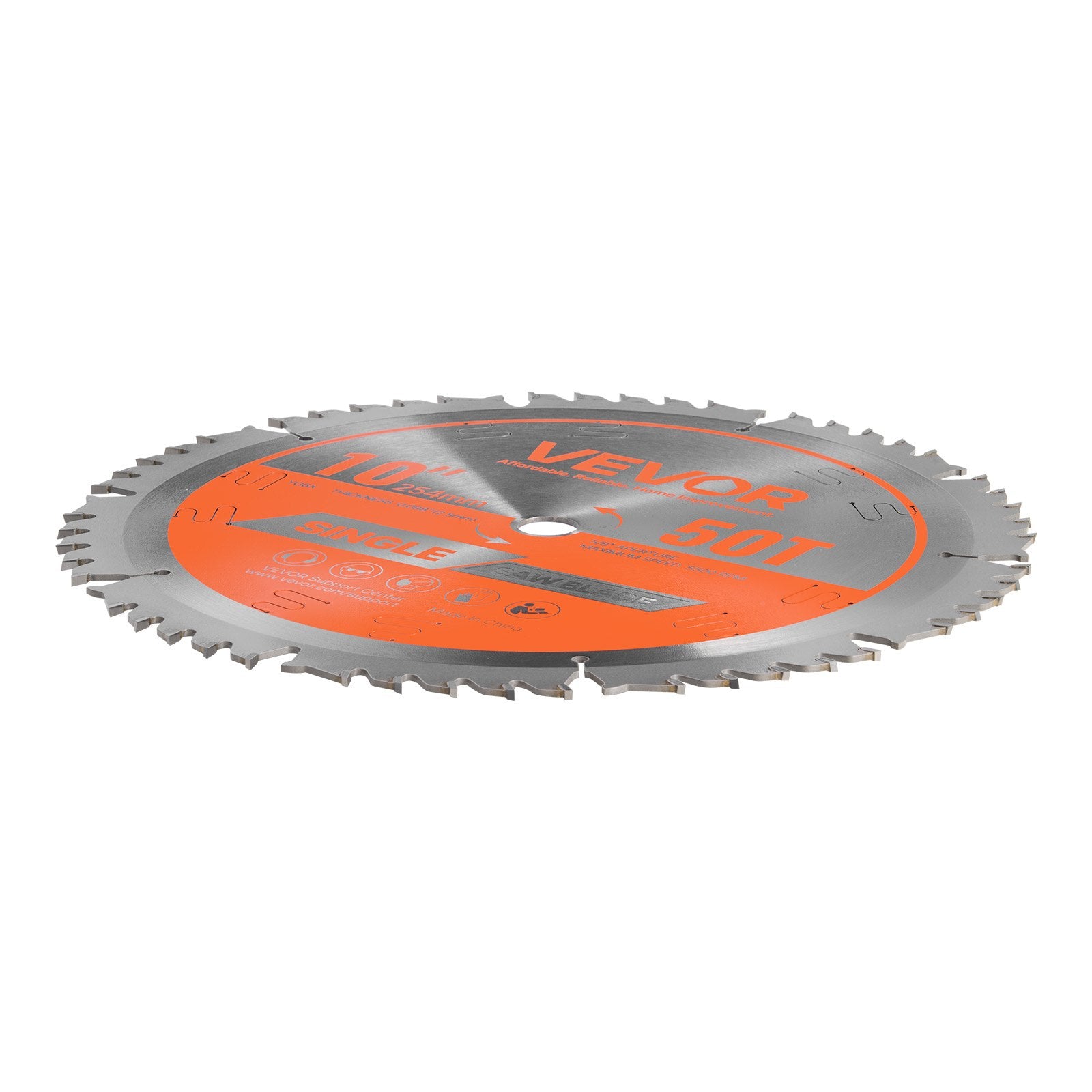 Bicycle Stands & Storage: VEVOR Circular Saw Blade, 254 mm Diameter, 50 Sharp Alloy Teeth, 15.875 mm Arbor, Fine Finish, Wood Cutting Blade for Circular Saw, with Noise-Reducing Heat Vents, for Cutting Plywood, OSB, Hardwood