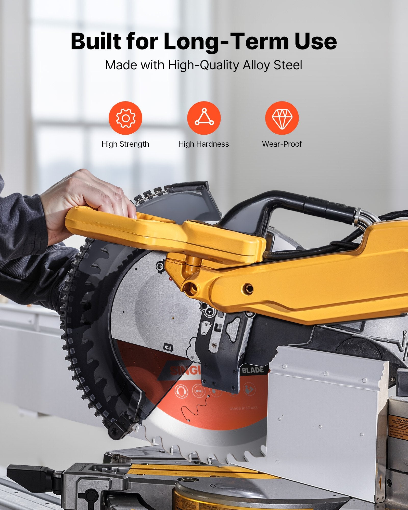 Saw Accessories: VEVOR Circular Saw Blade, 203 mm Diameter, 42 Sharp Alloy Teeth, 25.4mm Arbor, Fine Finish, Wood Cutting Blade for Circular Saw, with Noise-Reducing Heat Vents, for Cutting Plywood, OSB, and Hardwood