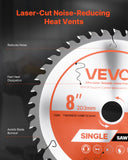 Saw Accessories: VEVOR Circular Saw Blade, 203 mm Diameter, 42 Sharp Alloy Teeth, 25.4mm Arbor, Fine Finish, Wood Cutting Blade for Circular Saw, with Noise-Reducing Heat Vents, for Cutting Plywood, OSB, and Hardwood
