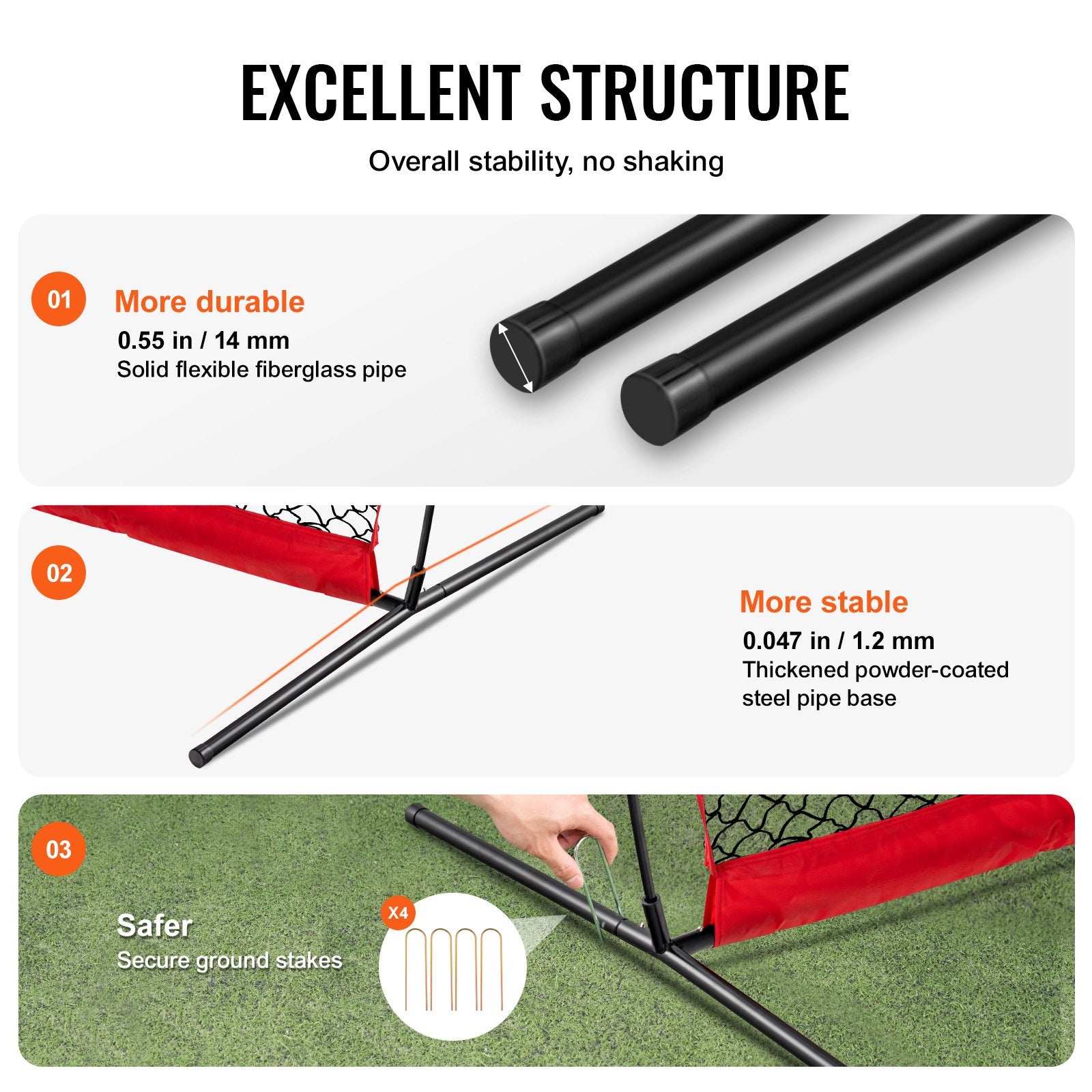 Tents: VEVOR Barricade Backstop Net, 12x9 ft Ball Sports Barrier Netting, Portable Practice Equipment with Carry Bag, Protection Screen for Baseball Softball Lacrosse Soccer Hockey Training, for Backyard