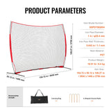 Tents: VEVOR Barricade Backstop Net, 12x9 ft Ball Sports Barrier Netting, Portable Practice Equipment with Carry Bag, Protection Screen for Baseball Softball Lacrosse Soccer Hockey Training, for Backyard