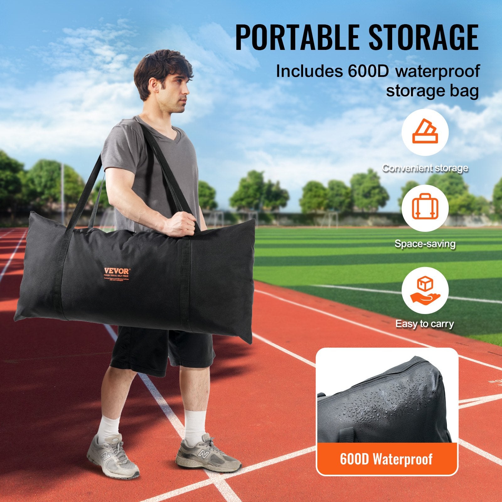 Barricade Backstop Net, 16x10 ft Ball Sports Barrier Netting, Portable Practice Equipment with Carry Bag, Protection Screen for Baseball Softball Lacrosse Soccer Hockey Training, for Backyard