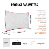 Tents: VEVOR Barricade Backstop Net, 16x10 ft Ball Sports Barrier Netting, Portable Practice Equipment with Carry Bag, Protection Screen for Baseball Softball Lacrosse Soccer Hockey Training, for Backyard