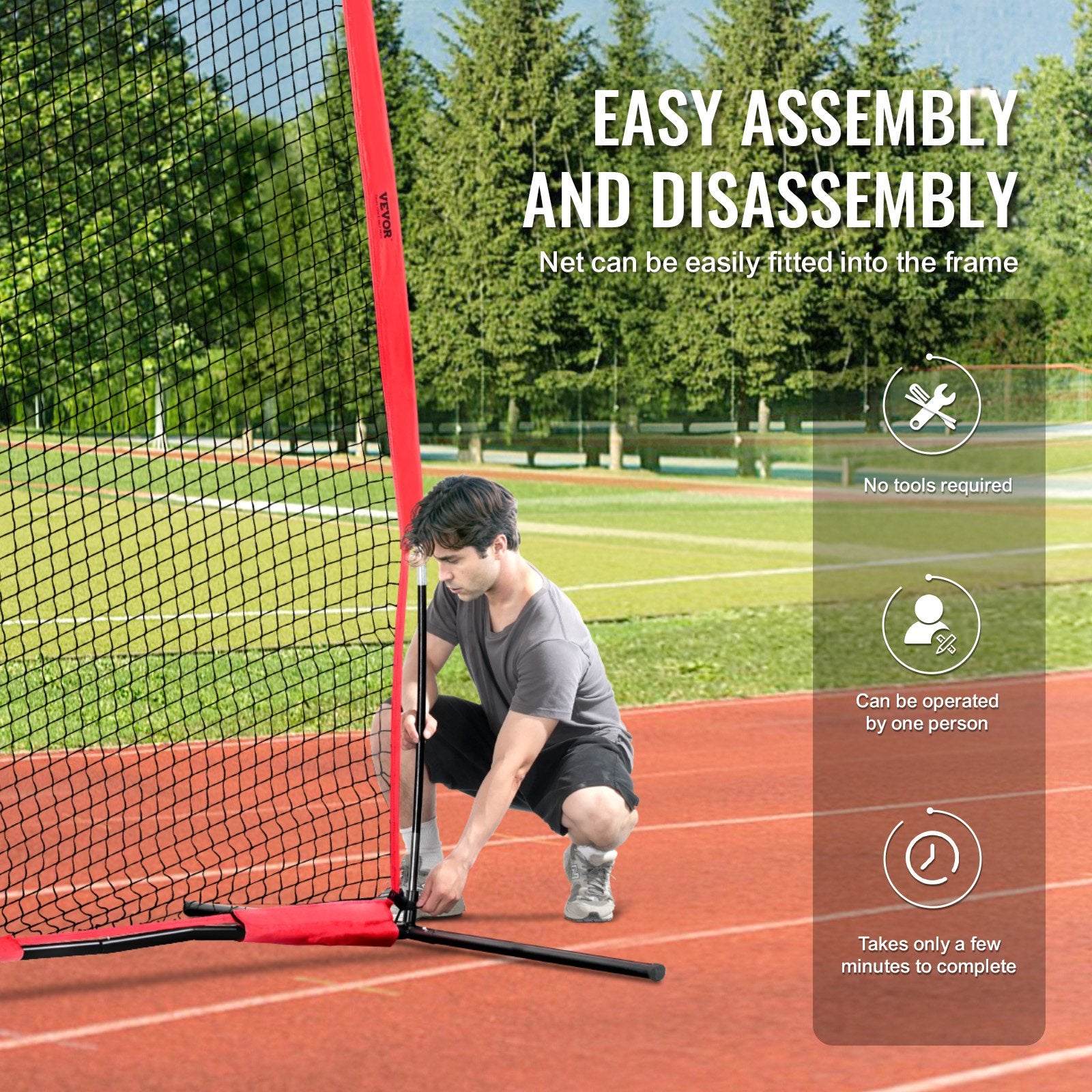 Tents: VEVOR Barricade Backstop Net, 20x10 ft Ball Sports Barrier Netting, Portable Practice Equipment with Carry Bag, Protection Screen for Baseball Softball Lacrosse Soccer Hockey Training, for Backyard