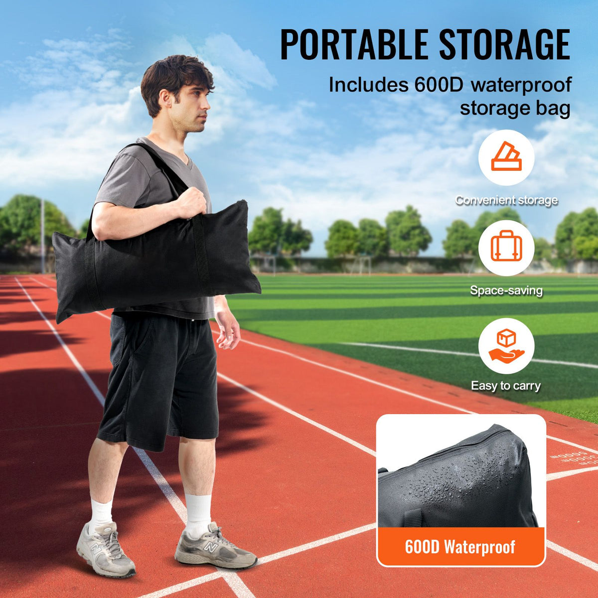 Barricade Backstop Net, 7x7 ft Ball Sports Barrier Netting, Portable Practice Equipment with Carry Bag, Protection Screen for Baseball Softball Lacrosse Soccer Hockey Training, for Backyard