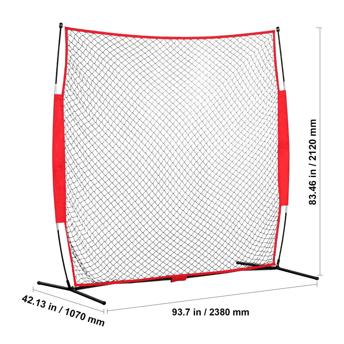 Barricade Backstop Net, 7x7 ft Ball Sports Barrier Netting, Portable Practice Equipment with Carry Bag, Protection Screen for Baseball Softball Lacrosse Soccer Hockey Training, for Backyard