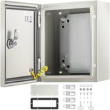 Automotive Repair & Speciality Tools: VEVOR NEMA Steel Enclosure, 25 x 20 x 15 cm NEMA 4X Steel Electrical Box, IP66 Waterproof & Dustproof, Outdoor/Indoor Electrical Junction Box, with Mounting Plate