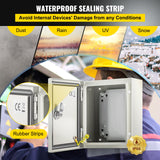 Automotive Repair & Speciality Tools: VEVOR NEMA Steel Enclosure, 25 x 20 x 15 cm NEMA 4X Steel Electrical Box, IP66 Waterproof & Dustproof, Outdoor/Indoor Electrical Junction Box, with Mounting Plate