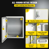 Automotive Repair & Speciality Tools: VEVOR NEMA Steel Enclosure, 25 x 20 x 15 cm NEMA 4X Steel Electrical Box, IP66 Waterproof & Dustproof, Outdoor/Indoor Electrical Junction Box, with Mounting Plate