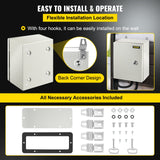 Automotive Repair & Speciality Tools: VEVOR NEMA Steel Enclosure, 25 x 20 x 15 cm NEMA 4X Steel Electrical Box, IP66 Waterproof & Dustproof, Outdoor/Indoor Electrical Junction Box, with Mounting Plate