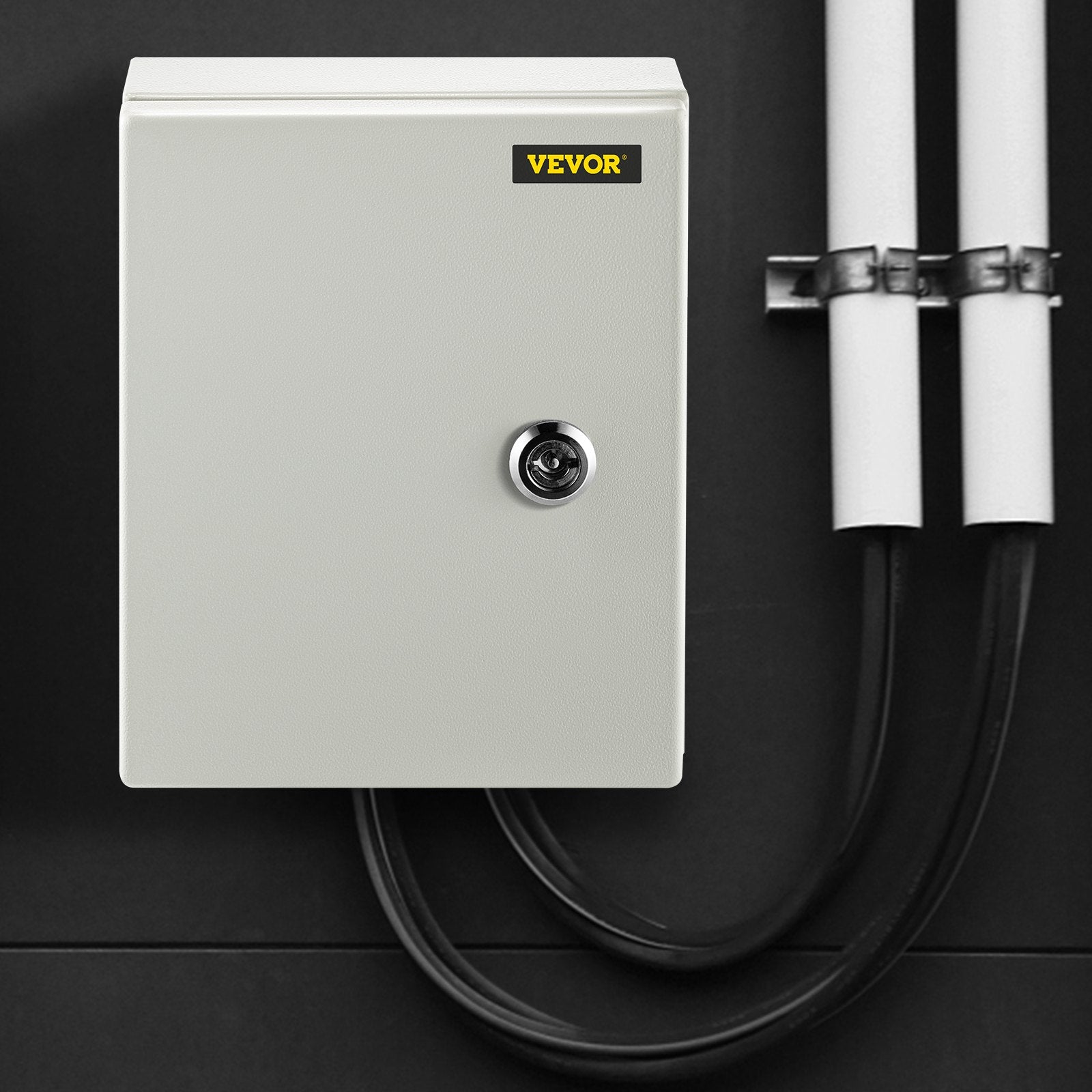 NEMA Steel Enclosure, 25 x 20 x 15 cm NEMA 4X Steel Electrical Box, IP66 Waterproof & Dustproof, Outdoor/Indoor Electrical Junction Box, with Mounting Plate
