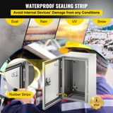 Automotive Repair & Speciality Tools: VEVOR NEMA Steel Enclosure ,12 x 8 x 6\'\' NEMA 4X Steel Electrical Box, IP66 Waterproof & Dustproof, Outdoor/Indoor Electrical Junction Box, with Mounting Plate