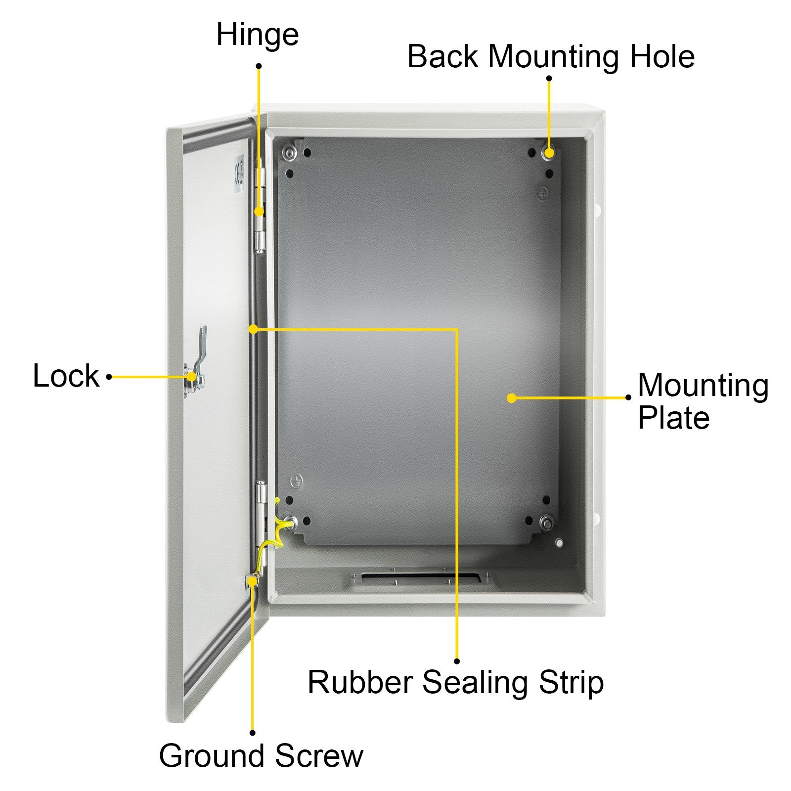 Automotive Repair & Speciality Tools: VEVOR NEMA Steel Enclosure ,12 x 8 x 6\'\' NEMA 4X Steel Electrical Box, IP66 Waterproof & Dustproof, Outdoor/Indoor Electrical Junction Box, with Mounting Plate