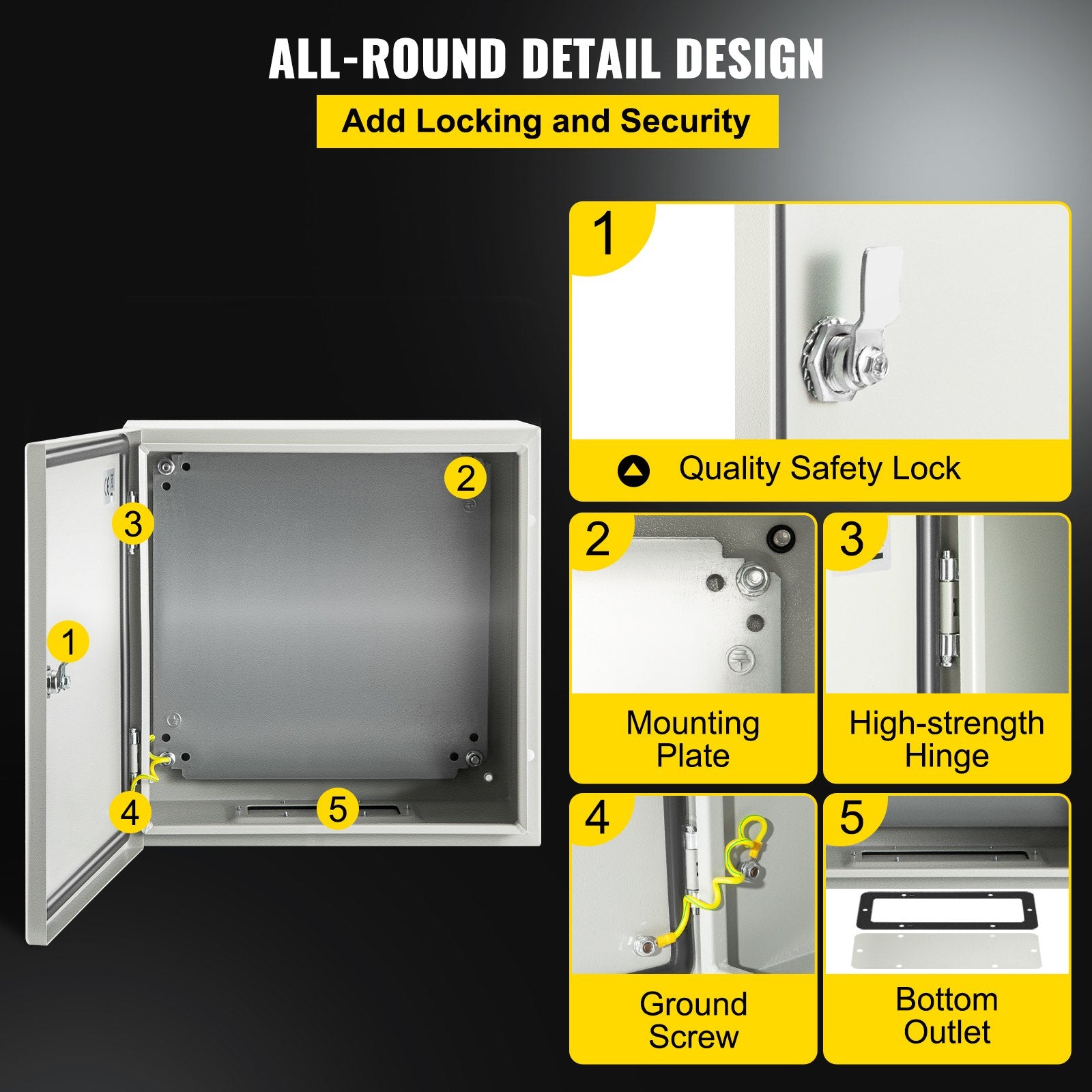 Automotive Repair & Speciality Tools: VEVOR NEMA Steel Enclosure, 12 x 12 x 6''steel electrical box
electrical enclosur NEMA 4X Steel Electrical Box, IP66 Waterproof & Dustproof, Outdoor/Indoor Electrical Junction Box, with Mounting Plat