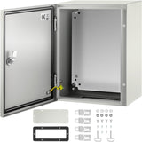 Automotive Repair & Speciality Tools: VEVOR Steel Electrical Box 16'' x 12'' x 8'' Electrical Enclosure Box, Carbon Steel Hinged Junction Box, IP65 Weatherproof Metal Box Wall-Mounted Electronic Equipment Enclosure Box with Mounting Plate