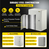 Automotive Repair & Speciality Tools: VEVOR Steel Electrical Box 16'' x 12'' x 8'' Electrical Enclosure Box, Carbon Steel Hinged Junction Box, IP65 Weatherproof Metal Box Wall-Mounted Electronic Equipment Enclosure Box with Mounting Plate