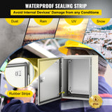 Automotive Repair & Speciality Tools: VEVOR Steel Electrical Box 16'' x 12'' x 8'' Electrical Enclosure Box, Carbon Steel Hinged Junction Box, IP65 Weatherproof Metal Box Wall-Mounted Electronic Equipment Enclosure Box with Mounting Plate