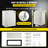 Automotive Repair & Speciality Tools: VEVOR Steel Electrical Box 16'' x 12'' x 8'' Electrical Enclosure Box, Carbon Steel Hinged Junction Box, IP65 Weatherproof Metal Box Wall-Mounted Electronic Equipment Enclosure Box with Mounting Plate