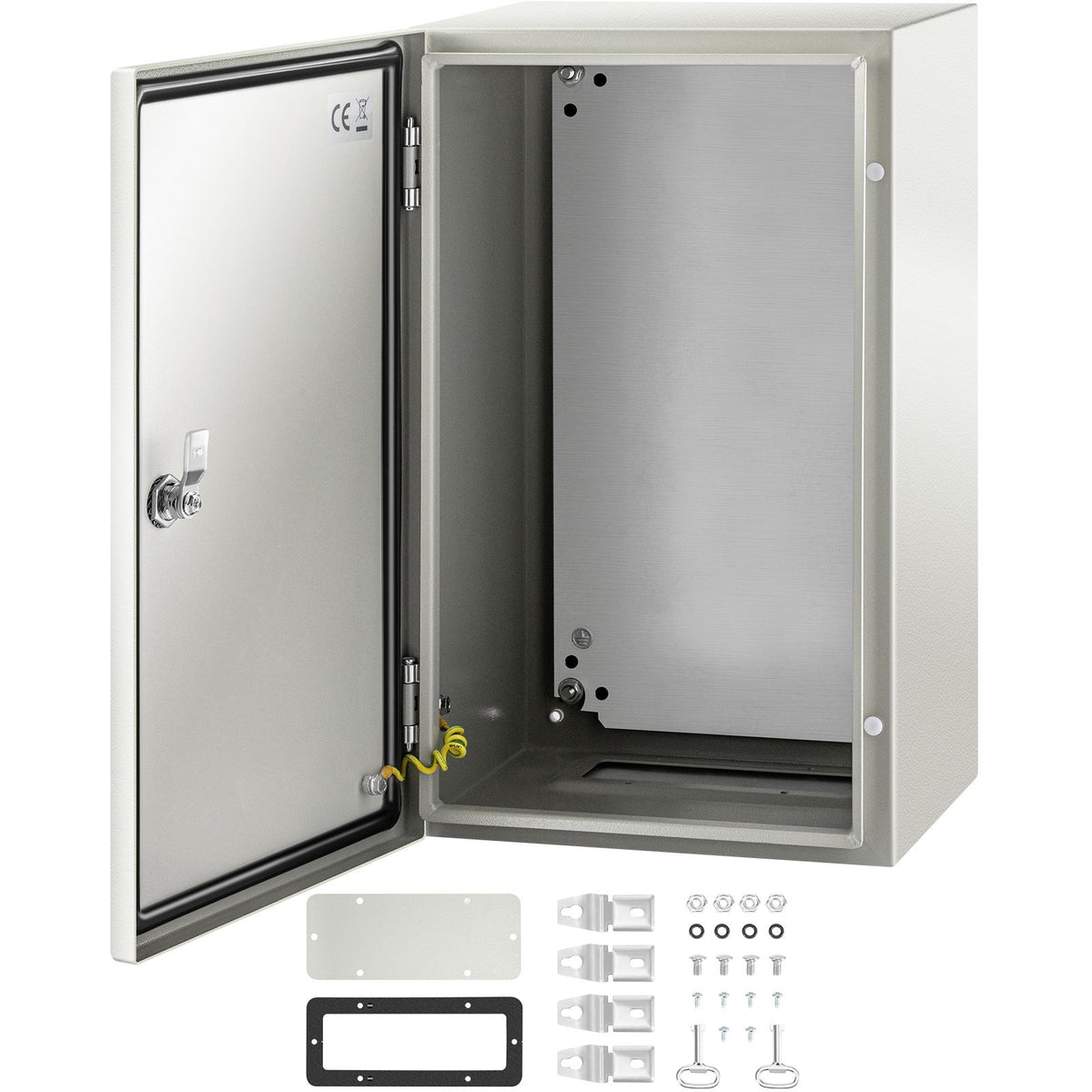 NEMA Steel Enclosure, 20 x 12 x 10\'\' NEMA 4X Steel Electrical Box, IP66 Waterproof & Dustproof, Outdoor/Indoor Electrical Junction Box, with Mounting Plate